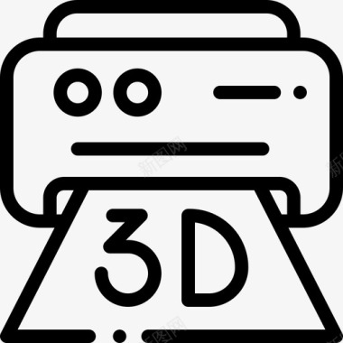 3d展示设计3d打印机3d打印23线性图标图标