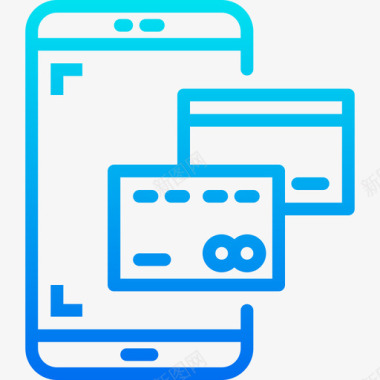 渐变花朵信用卡智能手机应用程序3渐变图标图标