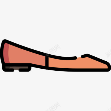 芭蕾舞演员鞋子5线条颜色图标图标