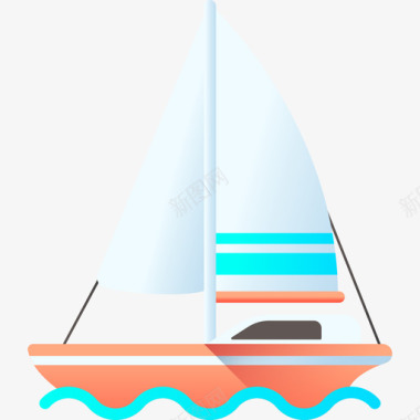 帆船夏季37彩色图标图标