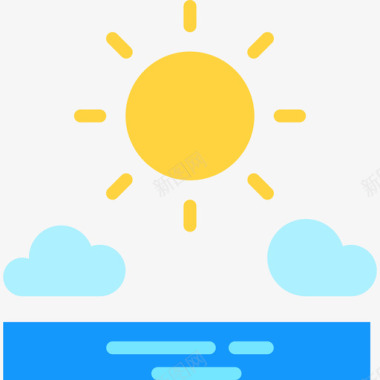 阳光下阳光129号天气平坦图标图标