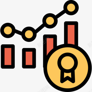 橙色链子分析分析和图表线颜色橙色图标图标