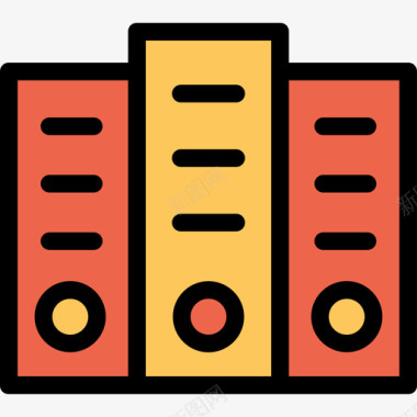 橙色笔盒档案广告17线性颜色橙色图标图标