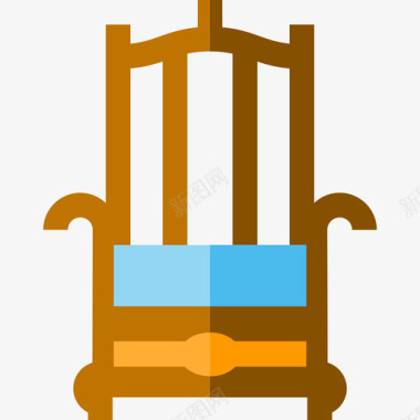 扶手椅复古装饰8扁平图标图标