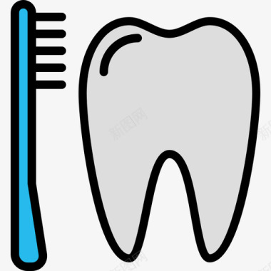 牙齿牙齿矫正牙齿牙齿6线形颜色图标图标