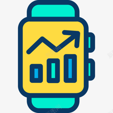 素材免扣智能手表分析3线性颜色图标图标