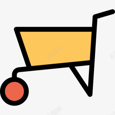 手推车施工和工具6线性颜色橙色图标图标