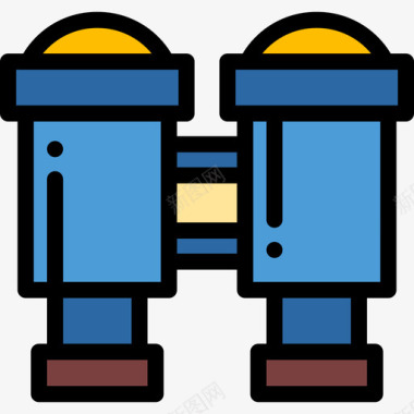 设计双筒望远镜犯罪调查12直线颜色图标图标