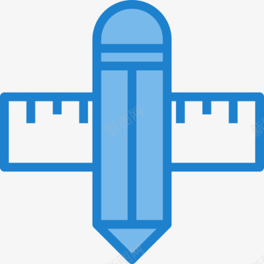 铅笔办公工具5蓝色图标图标
