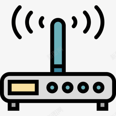 清晨的101路由器通信101线颜色图标图标