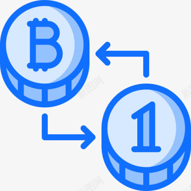 互联网区块链比特币区块链3蓝色图标图标