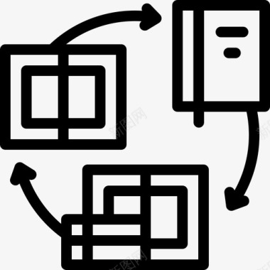 书籍计时器书籍学习23线性图标图标