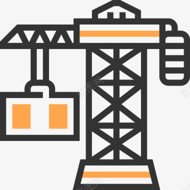 工程塔吊起重机工程黄影图标图标