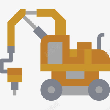 弹簧车推土机施工车2平板图标图标