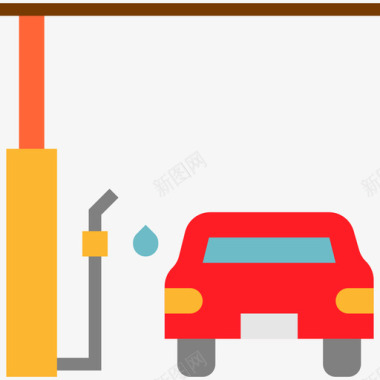 创意加油加油站交通61号平房图标图标