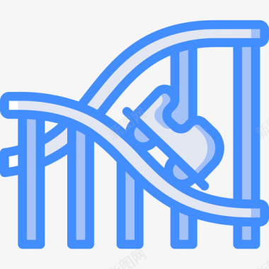 春天主题过山车主题公园蓝色图标图标