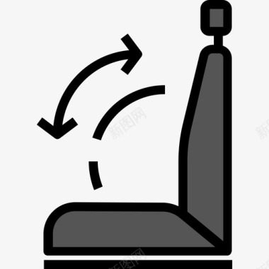 高档座椅座椅汽车2线性颜色图标图标
