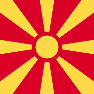 简单小鸟马其顿共和国方形国家简单旗帜图标图标