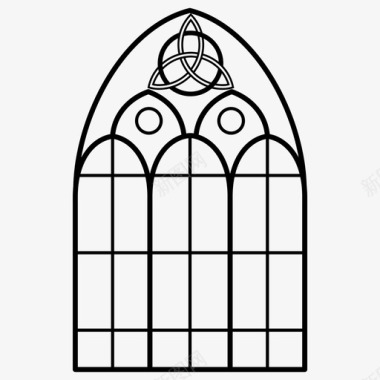 哥特式窗户建筑哥特式风格图标图标