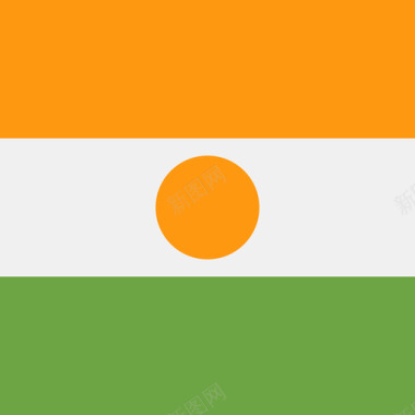 方形尼日尔方形国家简单旗帜图标图标