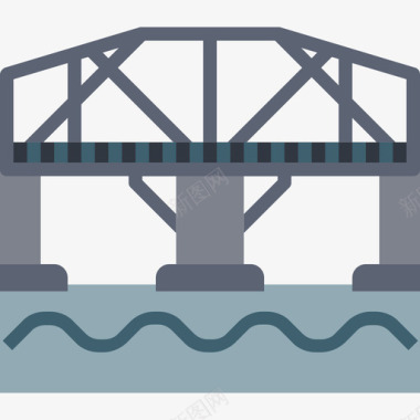 断开的桥桥城市元素32平坦图标图标