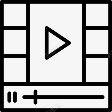 视频播放界面视频播放器数字营销70线性图标图标