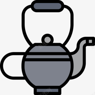 茶壶spa元素6线性颜色图标图标