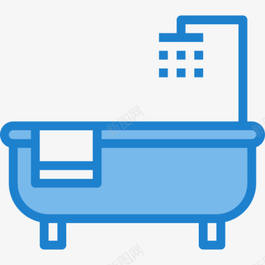 浴缸浴室14蓝色图标图标