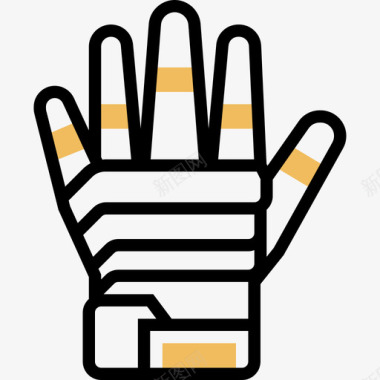 手套美式橄榄球4黄阴影图标图标