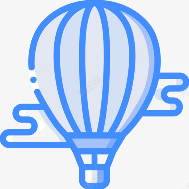 热气球主题公园蓝色图标图标