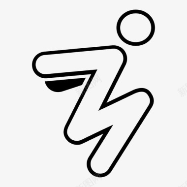 运动种类标志跑酷跳远极限跳跃图标图标