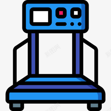 试验器材跑步机健身器材13线性颜色图标图标