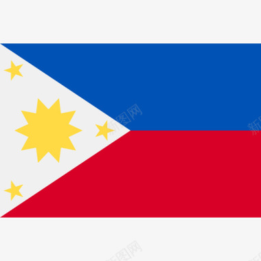 方形图标菲律宾长方形国家简单旗帜图标图标