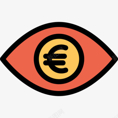 眼睛银行和金融22直线颜色橙色图标图标