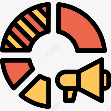 橙色的墨迹图表分析和图表线颜色橙色图标图标