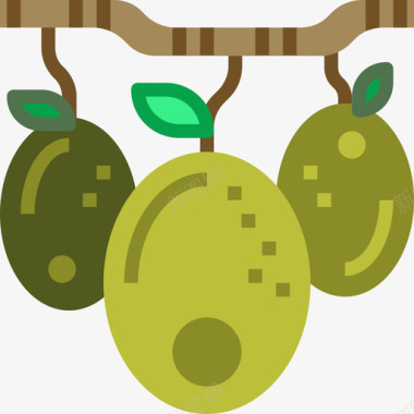 橄榄水果和蔬菜扁橄榄图标图标