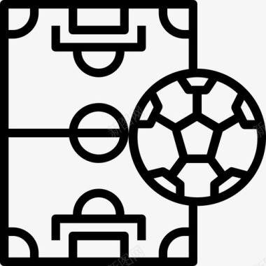 足球场运动器材10直线型图标图标