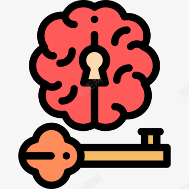 心理大脑心理学5线性颜色图标图标