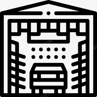 洗车城市建筑直线型图标图标