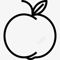 桃子水果和蔬菜11种直线型图标图标