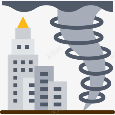 龙卷风龙卷风129号天气平坦图标图标