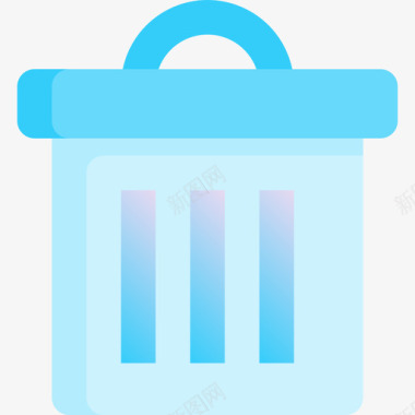 垃圾桶清洁33蓝色图标图标