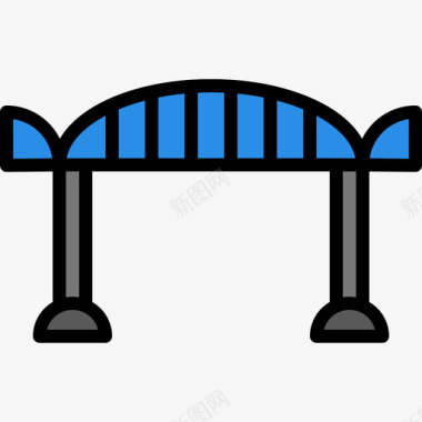 桥路灯桥景观43线性颜色图标图标