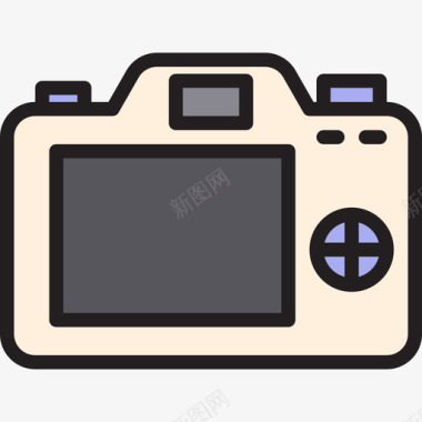 照片相机背面照片和视频线性颜色图标图标