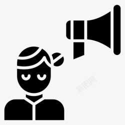 广播员播音员广播员扩音器图标高清图片