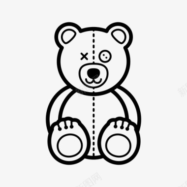 孩子和婴儿泰迪熊孩子梦图标图标