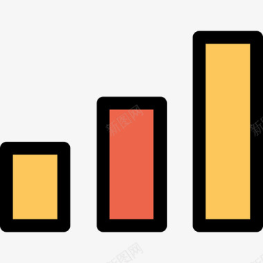 橙色的墨迹条形图分析和图表线颜色橙色图标图标