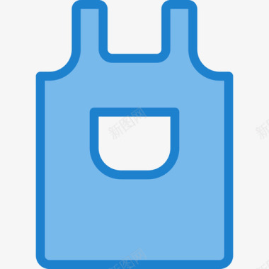 围裙咖啡店57蓝色图标图标