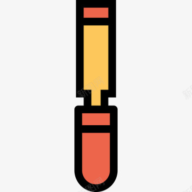 凿子建筑和工具6线颜色橙色图标图标