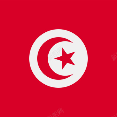 国家突尼斯方形国家简单旗帜图标图标